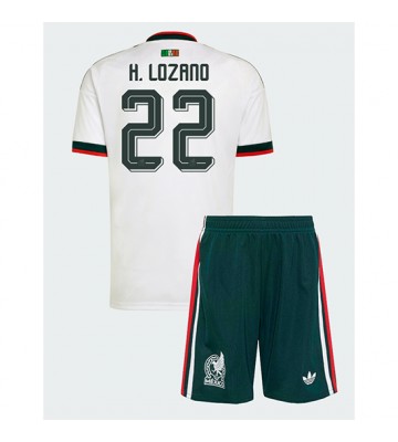 Mexiko Hirving Lozano #22 Bortaställ Barn VM 2026 Kortärmad (+ Korta byxor)